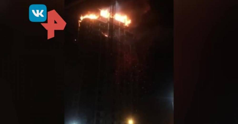 Пожар произошел в строящемся здании в Красноярске
