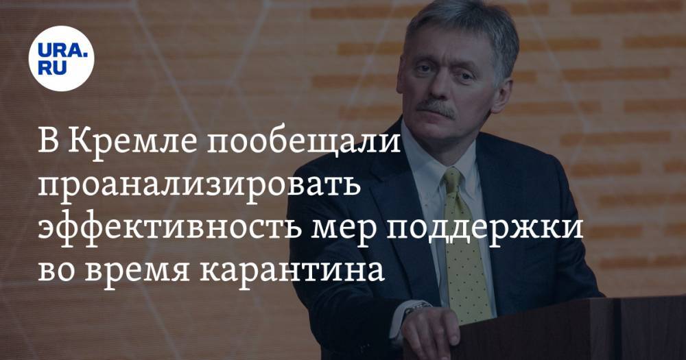 В Кремле пообещали проанализировать эффективность мер поддержки во время карантина