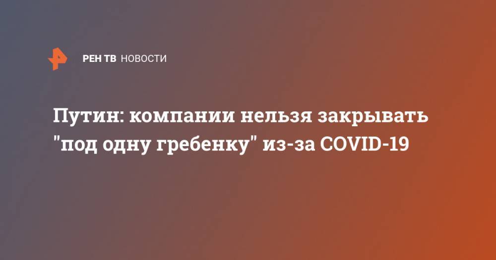 Путин: компании нельзя закрывать "под одну гребенку" из-за COVID-19