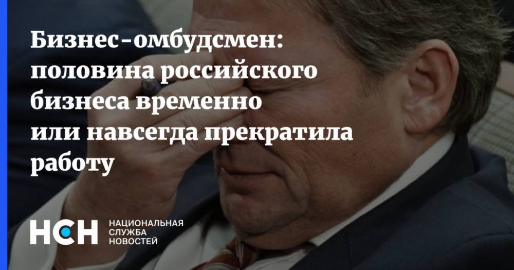 Бизнес-омбудсмен: половина российского бизнеса временно или навсегда прекратила работу