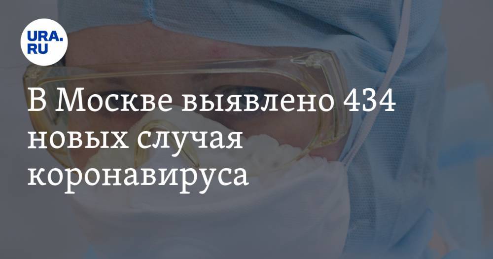 В Москве выявлено 434 новых случая коронавируса