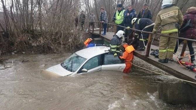 В Сети появилось видео спасения в Уфе пассажиров автомобиля, оказавшегося в реке