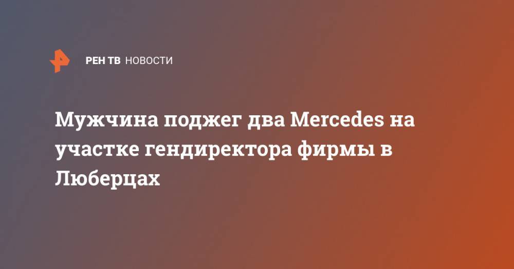 Мужчина поджег два Mercedes на участке гендиректора фирмы в Люберцах