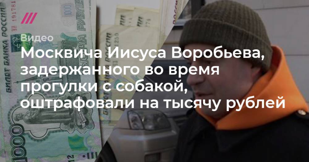Москвича Иисуса Воробьева, задержанного во время прогулки с собакой, оштрафовали на тысячу рублей
