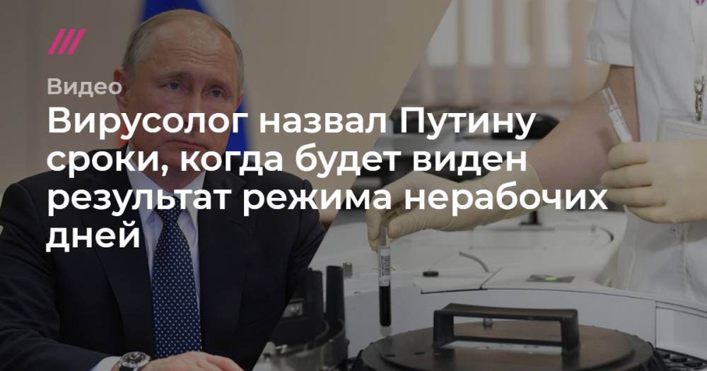Вирусолог назвал Путину срок, через который будет виден результат режима нерабочих дней