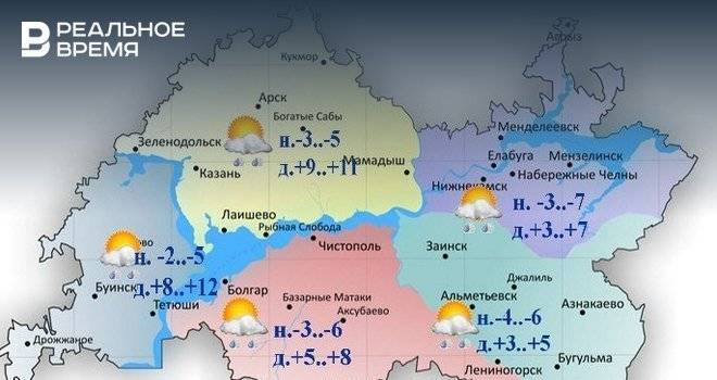 Сегодня в Татарстане ожидается мокрый снег и до +8 градусов