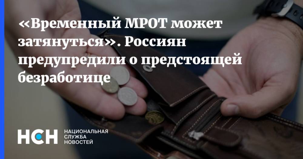 «Временный МРОТ может затянуться». Россиян предупредили о предстоящей безработице