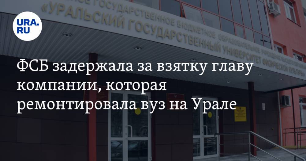 ФСБ задержала за взятку главу компании, которая ремонтировала вуз на Урале. ФОТО