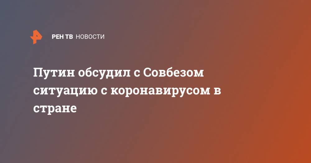 Путин обсудил с Совбезом ситуацию с коронавирусом в стране