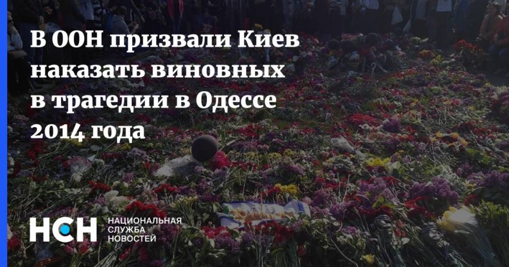 В ООН призвали Киев наказать виновных в трагедии в Одессе 2014 года