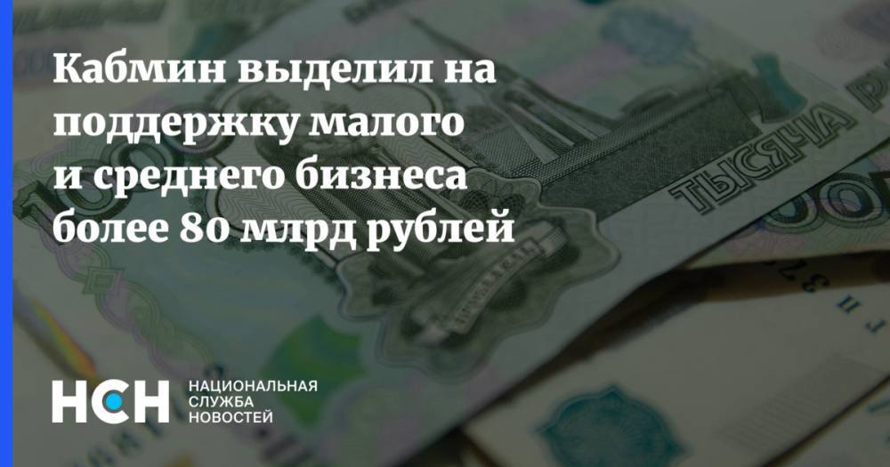 Кабмин выделил на поддержку малого и среднего бизнеса более 80 млрд рублей