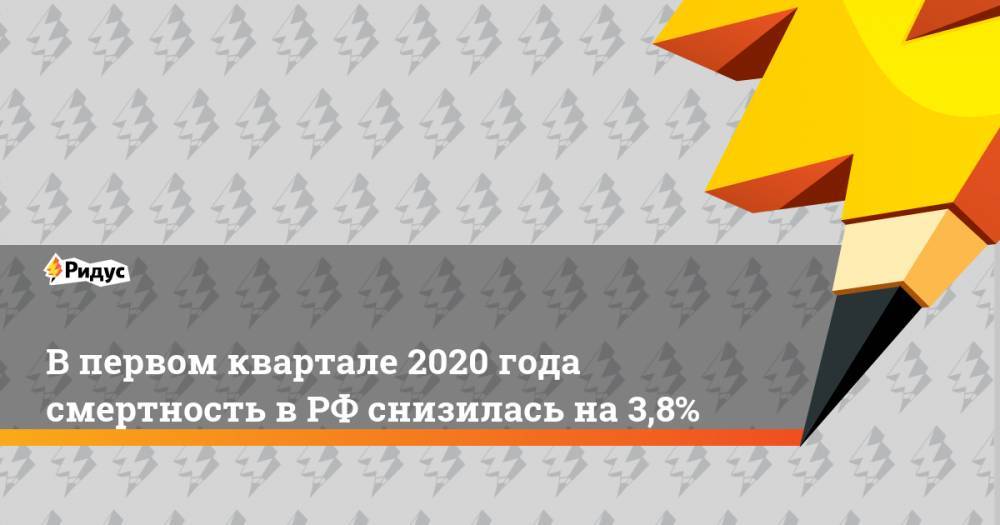 В первом квартале 2020 года смертность в РФ снизилась на 3,8%