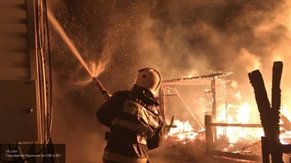 Сотрудники МЧС потушили пожар, охвативший два дома в Ленобласти