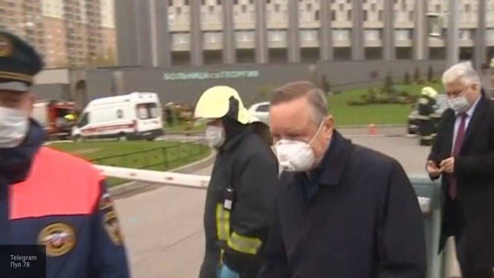 Глава Петербурга Беглов прибыл в больницу Святого Георгия после пожара