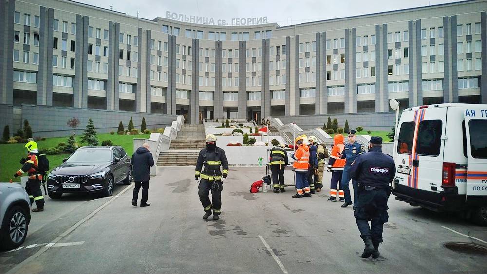 Появилось видео пожара в больнице в Петербурге