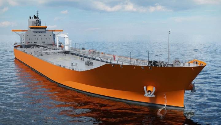 Завод "Звезда" спустил на воду первый танкер Aframax на газомоторном топливе