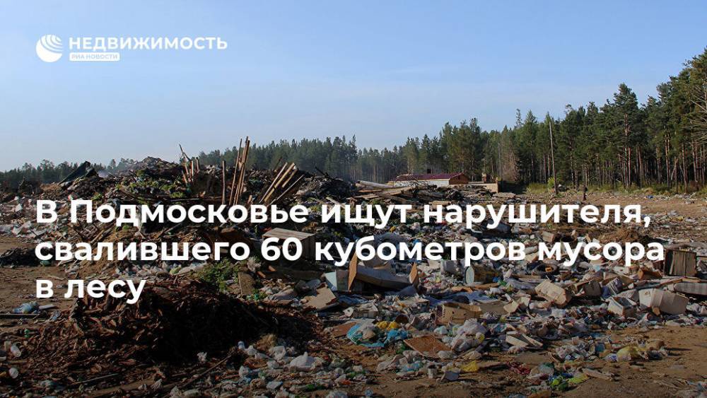 В Подмосковье ищут нарушителя, свалившего 60 кубометров мусора в лесу