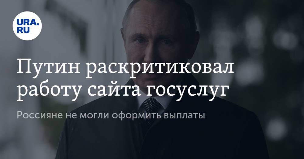 Путин раскритиковал работу сайта госуслуг. Россияне не могли оформить выплаты
