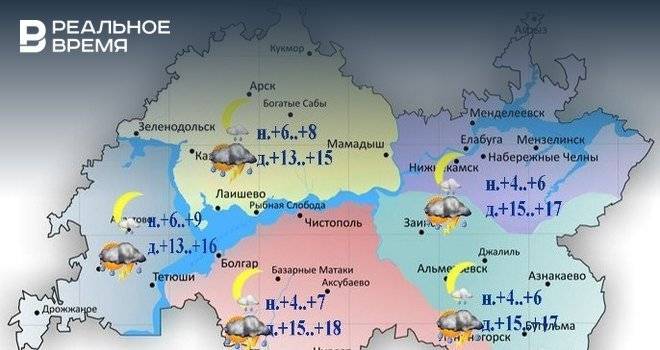 Сегодня в Татарстане ожидается дождь и сильный ветер до 24 м/c