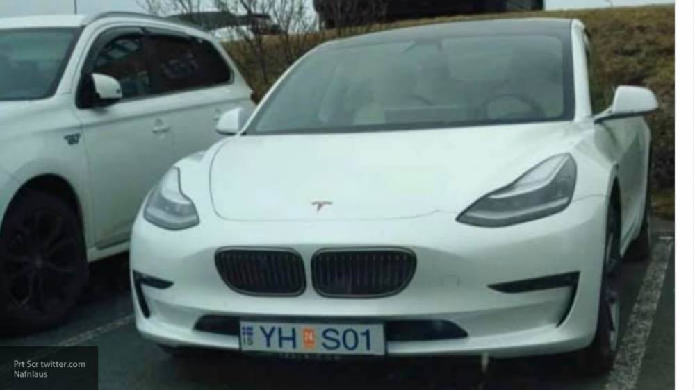 Похожий на BMW электрокар Tesla Model 3 обнаружили в Исландии
