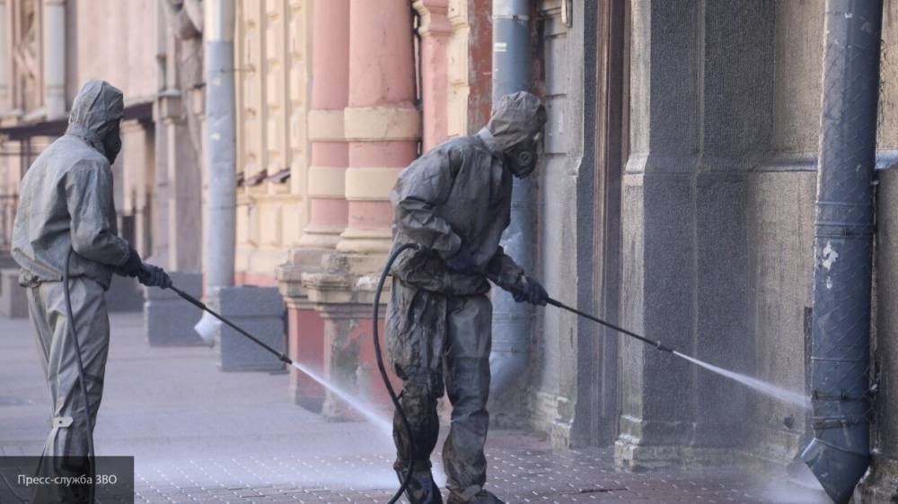 Военные проводят дезинфекцию объектов МВД в Санкт-Петербурге