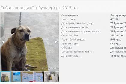 У жителя Украины отобрали за долги собаку и выставили на аукцион