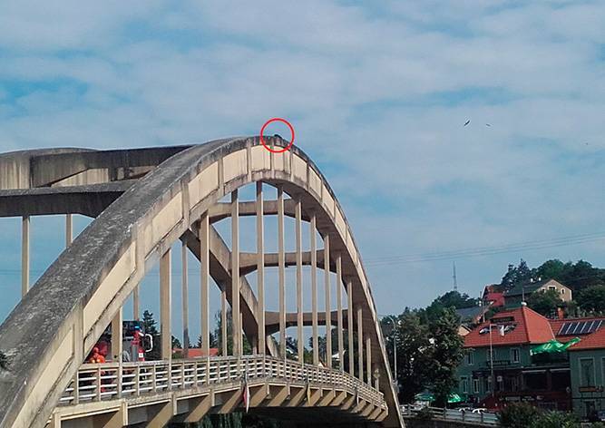 Чешские пожарные спасли мужчину, уснувшего на арке моста