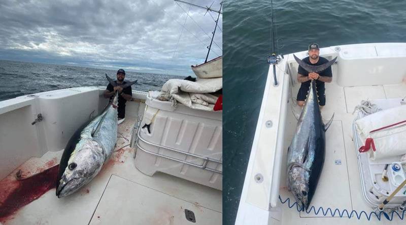 В США рыбак выловил гигантского тунца, который весит как мотоцикл (фото)