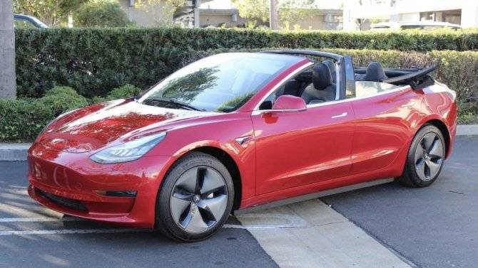 Tesla Model 3 стала кабриолетом