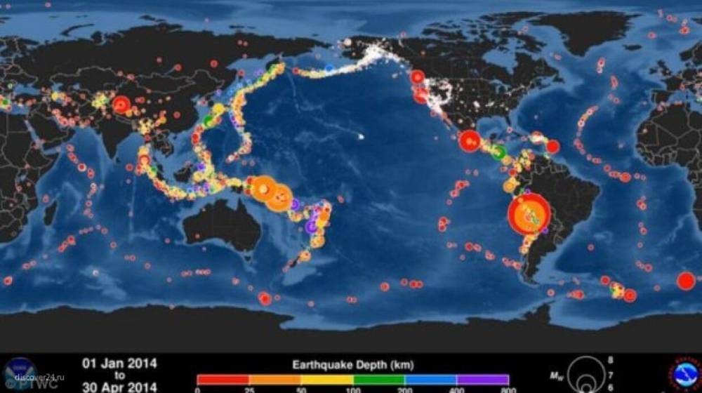 Сейсмологи зафиксировали землетрясение в Атлантическом океане на глубине 10 километров