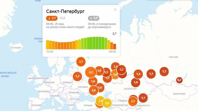Петербуржцы обрушили индекс самоизоляции до красной зоны