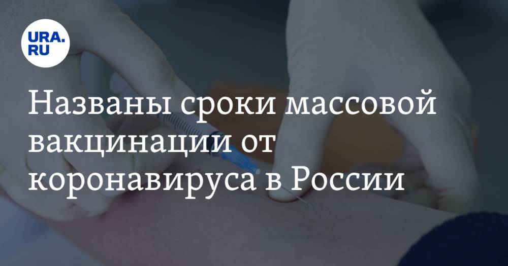 Названы сроки массовой вакцинации от коронавируса в России