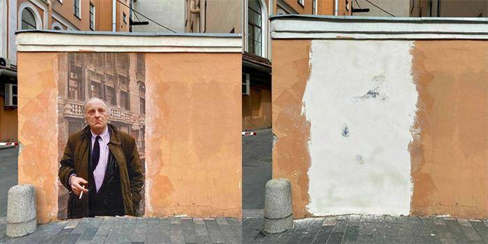 В Петербурге нарисовали граффити-портрет к 80-летию Бродского. Коммунальщики закрасили его спустя сутки