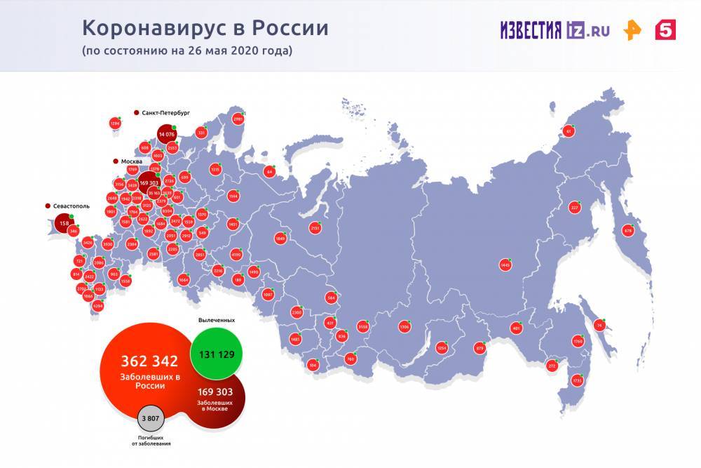В России выявлено 8915 новых случаев инфицирования коронавирусом