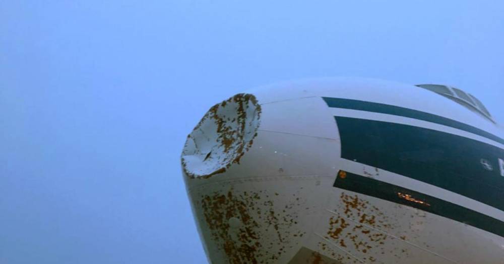 Фото: Молния ударила в грузовой самолет во время грозы в Красноярске