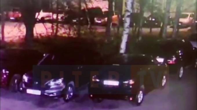 Поджог BMW на проспекте Художников попал на видео