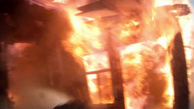 В СНТ Выборгского района сгорел одноэтажный дом
