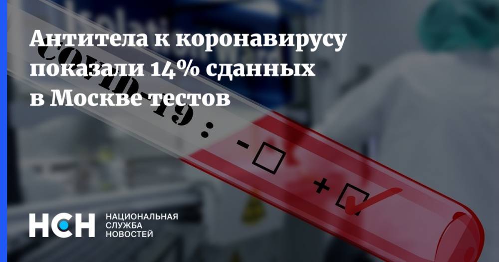 Антитела к коронавирусу показали 14% сданных в Москве тестов