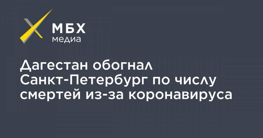 Дагестан обогнал Санкт-Петербург по числу смертей из-за коронавируса