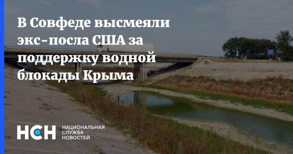 В Совфеде высмеяли экс-посла США за поддержку водной блокады Крыма