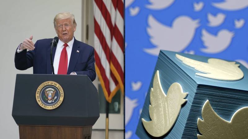 Твиттер добавил предупреждение о «прославлении насилия» в твит Трампа