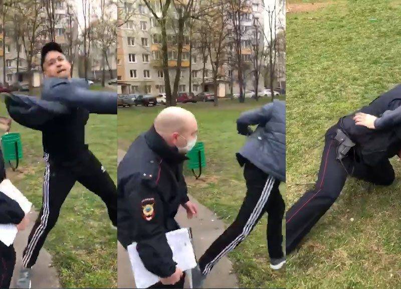 Суд отказался арестовывать мужчину, напавшего на полицейского в Москве