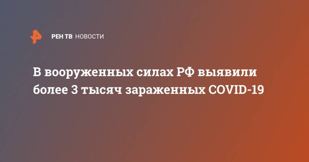 В вооруженных силах РФ выявили более 3 тысяч зараженных COVID-19