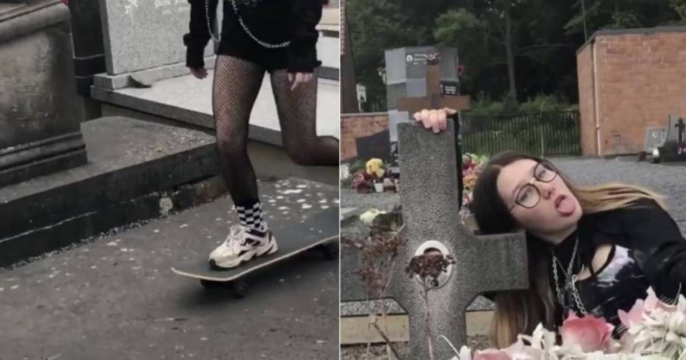 Мне плевать на ваше мнение: девочка каталась по могилам на скейте