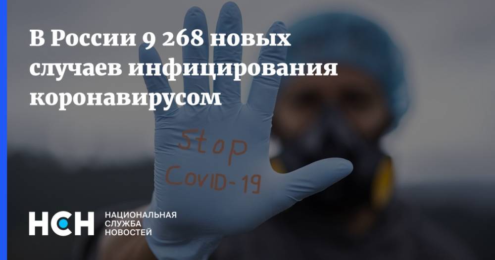 В России 9 268 новых случаев инфицирования коронавирусом