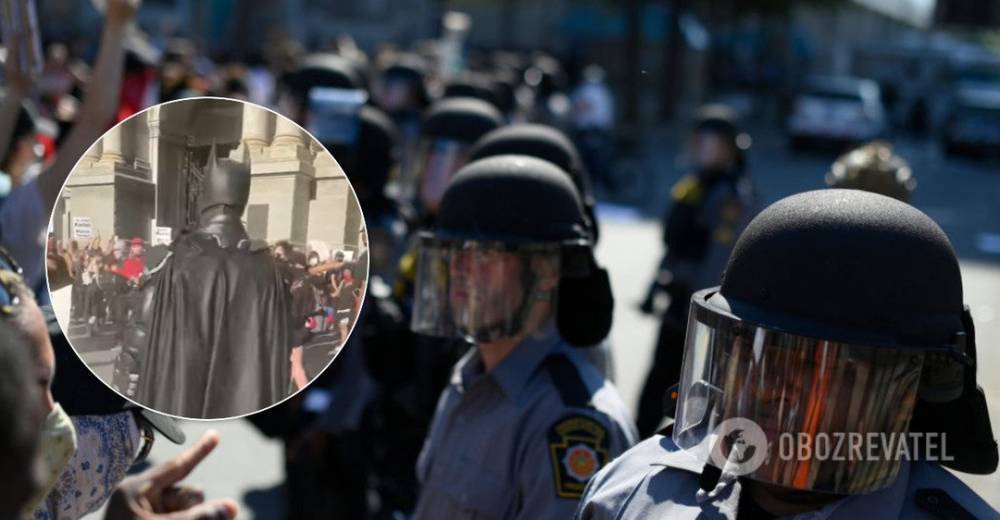 В США на протестах появился Бэтмен: арестованы почти 2 тысячи человек