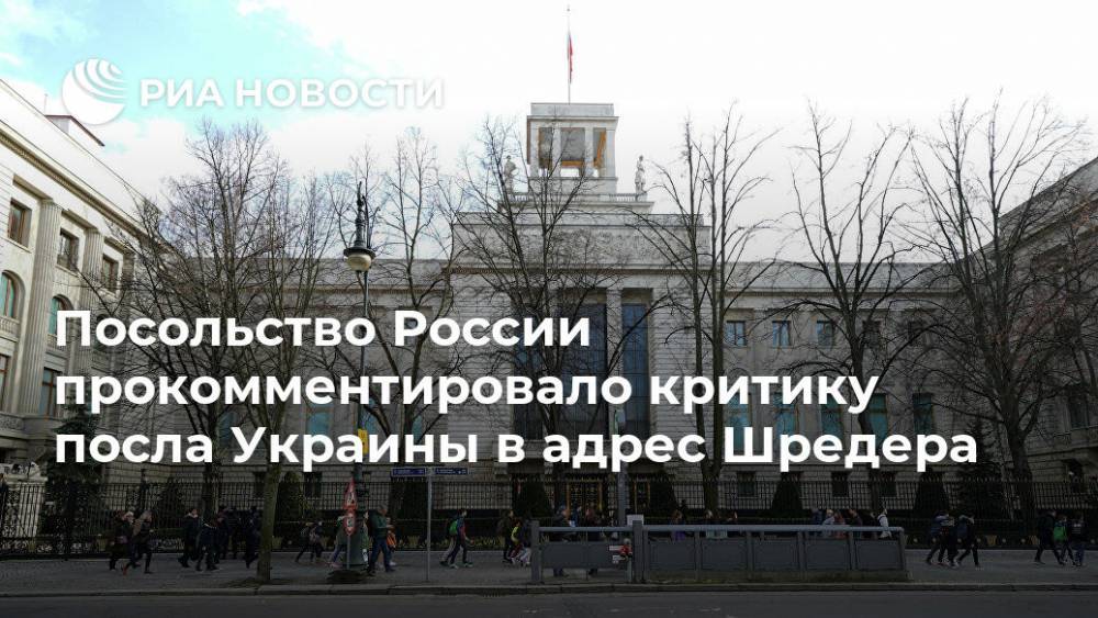 Посольство России прокомментировало критику посла Украины в адрес Шредера