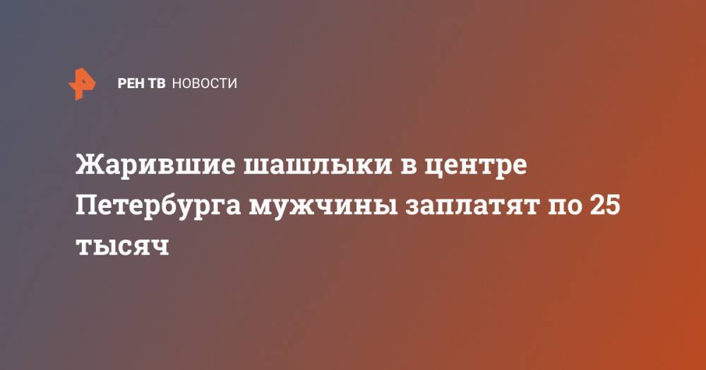 Жарившие шашлыки в центре Петербурга мужчины заплатят по 25 тысяч