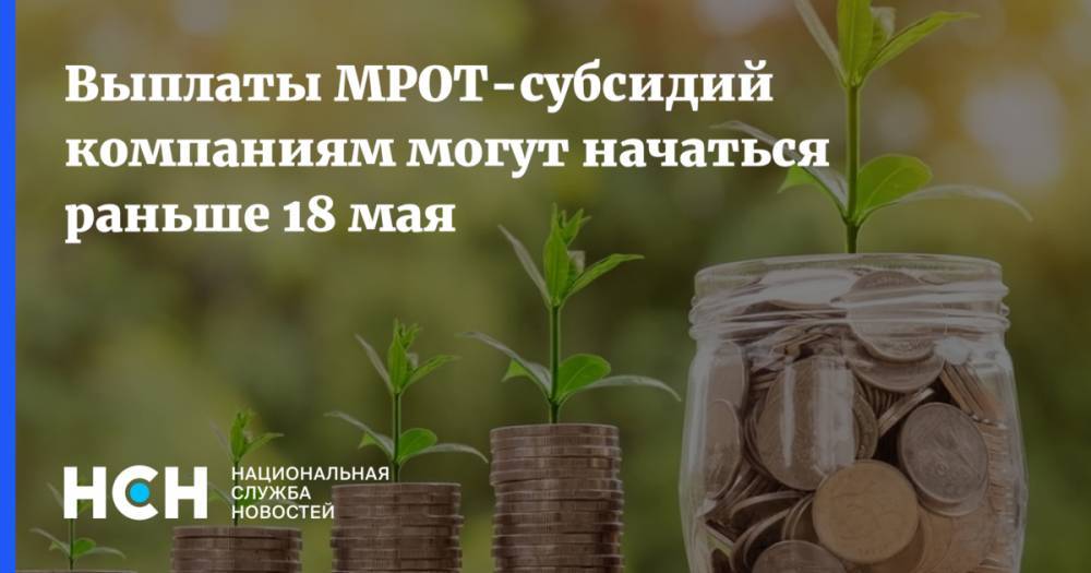 Выплаты МРОТ-субсидий компаниям могут начаться раньше 18 мая