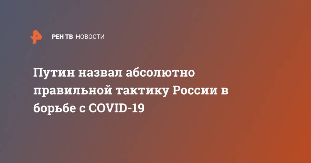 Путин назвал абсолютно правильной тактику России в борьбе с COVID-19